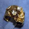 Frogs: Double Tree Frog Ring 14k